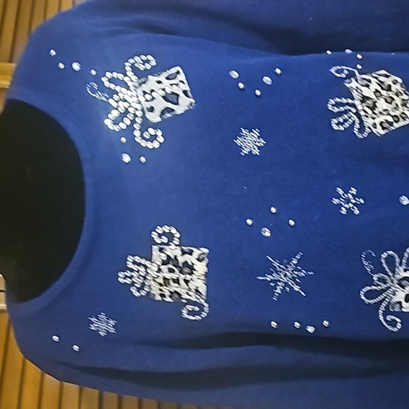 Isabella's Closet elegant knit sequin embellished Ugly Christmas X-Mas Sweater - Picture 4 of 11